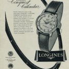 Longines Watch Company Conquest Calendar Advert Vintage 1956 Swiss Ad Suisse Advert