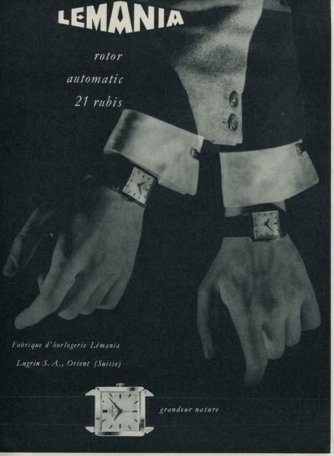 1956 Lemania Watch Company Lugrin S.A. Vintage 1956 Swiss Ad Suisse Advert Horology Horlogerie