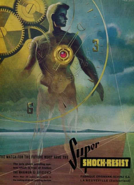 1950 Super Shock-Resist Watch Parts Company Erismann-Schinz 1950 Swiss Ad Suisse Advert Horology