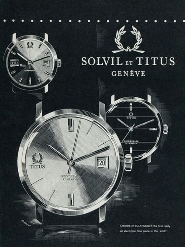 1965 Solvil & Titus Watch Company Switzerland 1965 Swiss Ad Suisse Advert Solvil Watch Company