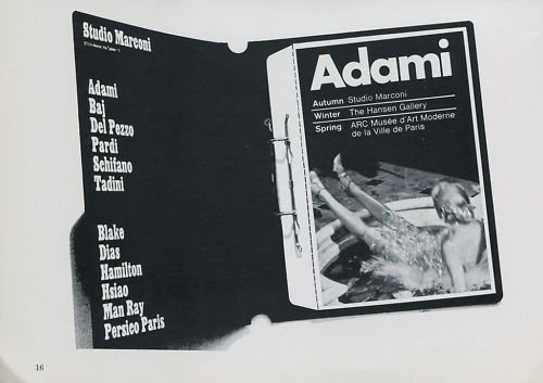 Adami Vintage 1969 Art Exhibition Ad Studio Marconi