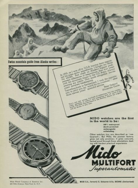 1950 Mido Watch Company Bienne Switzerland Vintage 1950 Swiss Ad Suisse Advert Horology
