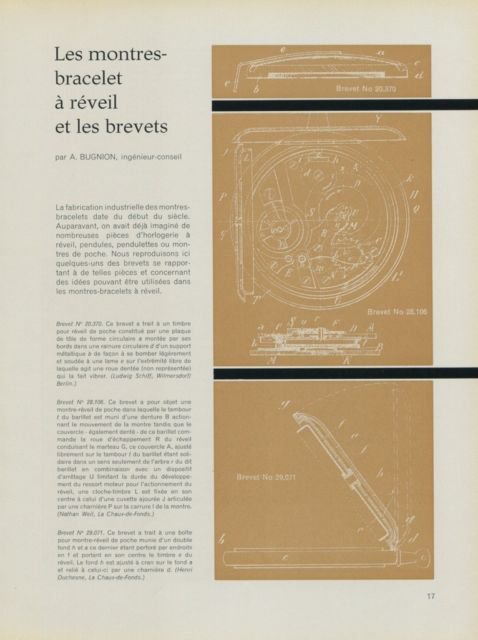 1956 Les Montres-Bracelet a Reveil et les Brevets 1956 Swiss Magazine Article Suisse Horology