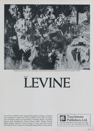 1969 Jack Levine Gangsters Funeral Vintage 1969 Art Ad Advertisement