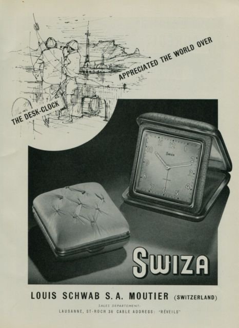 1950 Swiza Clock Company Switzerland Vintage 1950 Swiss Ad Suisse Advert Horology Horlogerie