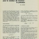 1965 Un Argument Pour le Vendeur de Montres La Precision by L. Defossez 1965 Swiss Magazine Article