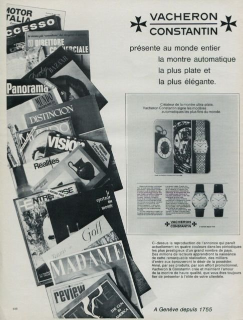 1968 Vacheron & Constantin Watch Company Geneva Switzerland 1968 Swiss Ad Suisse Advert