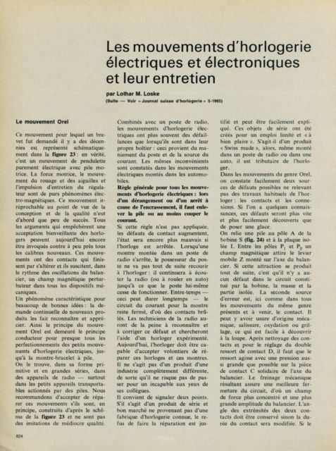 1965 Les Mouvements d'Horlogerie Electriques et Electroniques 1965 Swiss Magazine Article Horology