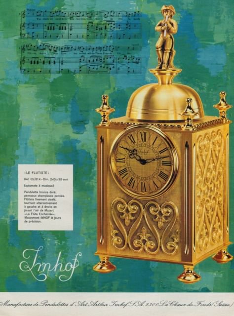 1968 Imhof Clock Company Arthur Imhof S.A. Switzerland Vintage 1968 Swiss Ad Suisse Advert