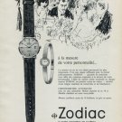 1965 Zodiac Watch Company Switzerland Vintage 1965 Swiss Ad Suisse Advert Horlogerie Horology