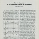 1949 Development of the Controlling System of Wrist Watch 1949 Swiss Magazine Article Horology