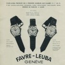 1956 Favre-Leuba Watch Company Sea King Vintage 1956 Swiss Ad Suisse Advert Horology