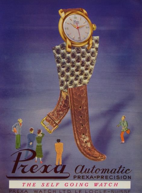 1950 Prexa Watch Company Switzerland Vintage 1950 Swiss Ad Suisse Advert Horology Horlogerie