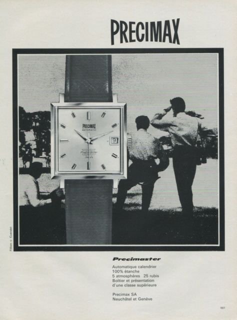 1968 Precimax Watch Company Precimax Precimaster Advert Vintage 1968 Swiss Ad Suisse Advert Horology