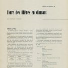 1956 Usure des Filieres en Diamant Diamond Vintage 1956 Swiss Magazine Article