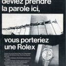 1969 Rolex Watch Company Geneva Switzerland Vintage 1969 Swiss Ad Suisse Advert