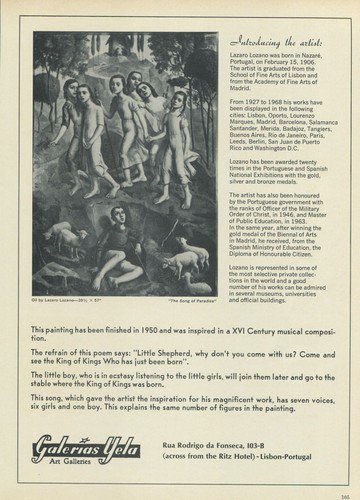 1968 Lazaro Lozano The Song of Paradise Vintage 1968 Art Ad Advertisement Galerias Yela Lisbon