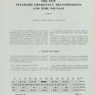 1949 Standard Frequency Transmissions and Time Signals by Marius Lavet 1949 Swiss Magazine Article