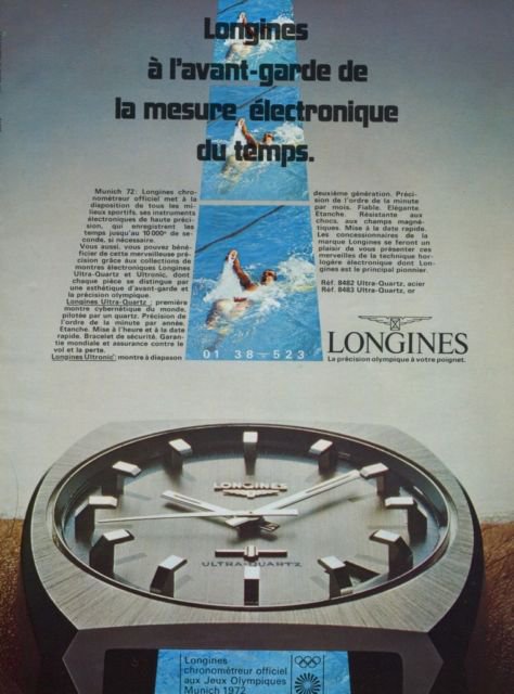 1972 Longines Watch Company Switzerland Munich Olympics Olympiques 1972 Swiss Ad Suisse Advert