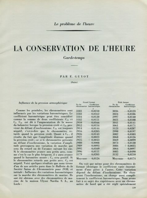 1946 La Conservation De L'Heure by Edmond Guyot Vintage 1946 Swiss Magazine Article Horology Suisse