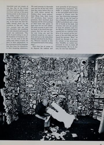 1969 Jean Dubuffet As A Writer Vintage 1969 Art Magazine Article by John Russell