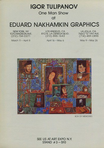 Igor Tulipanov 1980 Art Exhibition Ad Advert Eduard Nakhankin Galleries