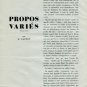 1946 Propos Varies by R. Lavest Vintage 1946 Swiss Magazine Article Horology Suisse Horlogerie