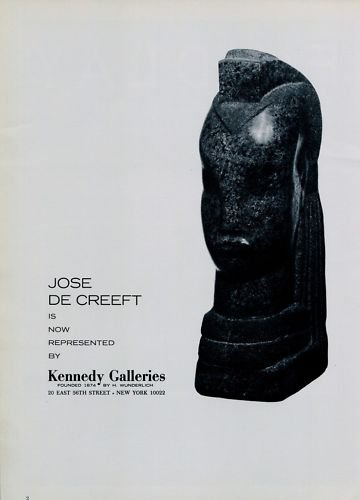 1969 Sculptor Jose de Creeft Vintage 1969 Art Ad Advert Advertisement