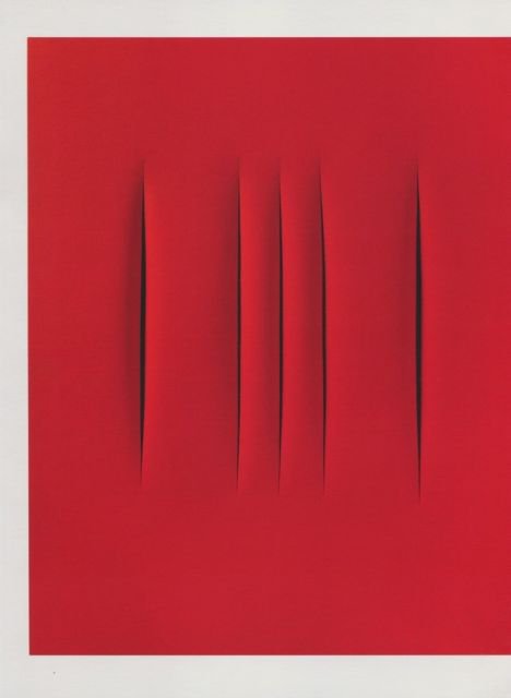 Lucio Fontana Concetto Spaziale Attese (Red) Art Ad Advertisement