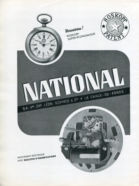 1939 National Watch Company Leon Schmid & Cie Switzerland Vintage 1939 Swiss Ad Suisse Advert