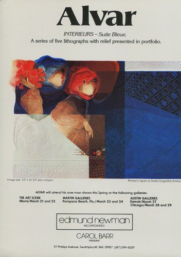 Alvar Vintage 1980 Art Ad Interieurs Suite Blue