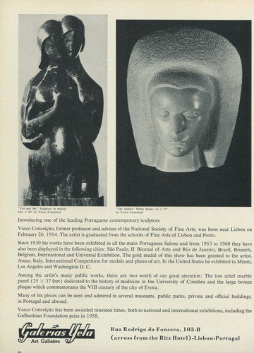 1968 Sculptor Vasco Conceicao Vintage 1968 Art Ad Advert Portugal