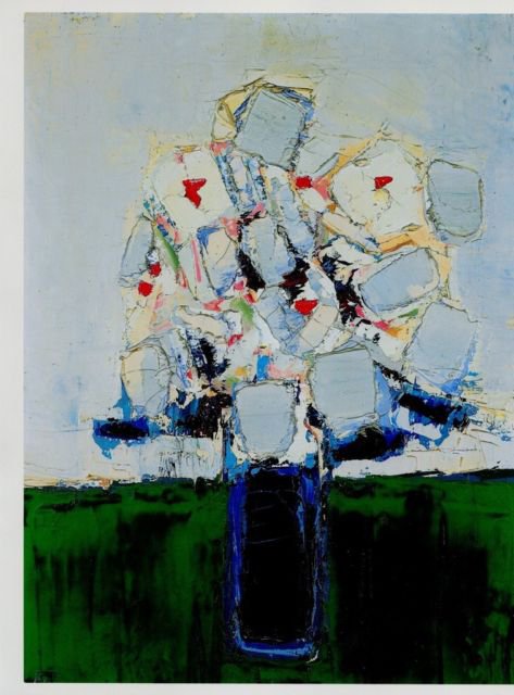 Nicolas de Stael Fleurs dans un Vase Bleu Art Ad Advertisement