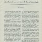 La Radiosonde L'Horlogerie au Service de la Meteorologie by L Defossez 1946 Swiss Magazine Article