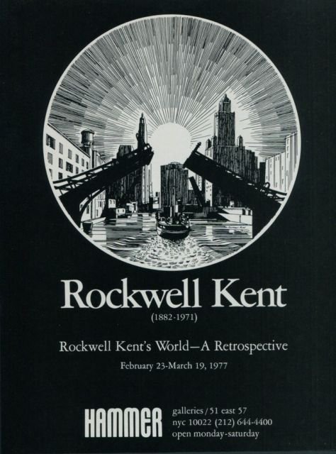 Rockwell Kent Retrospective Vintage 1977 Art Exhibition Ad Rockwell Kent's World