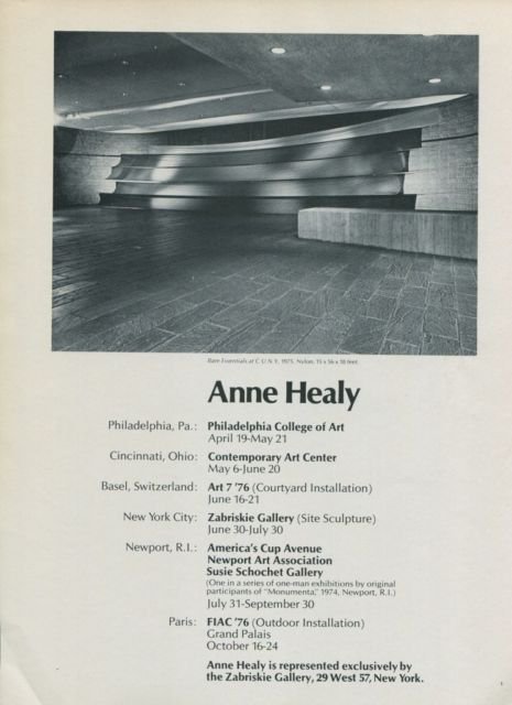 Anne Healy Vintage 1976 Art Exhibition Ad