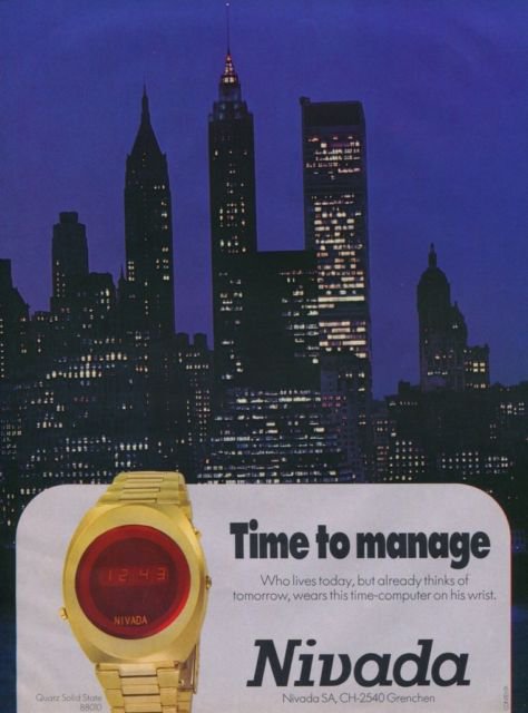 Nivada Watch Company Grenchen Switzerland Vintage 1975 Swiss Ad Suisse Advert Horlogerie