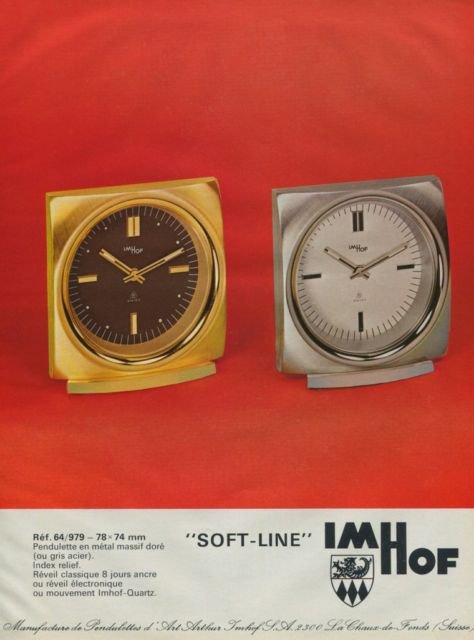 Arthur Imhof Clock Company Switzerland Vintage 1975 Swiss Ad Suisse Advert
