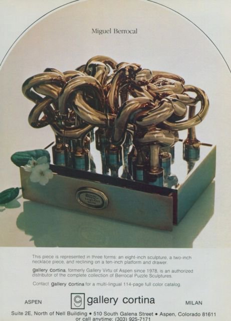 Sculptor Miguel Berrocal Vintage 1982 Art Ad