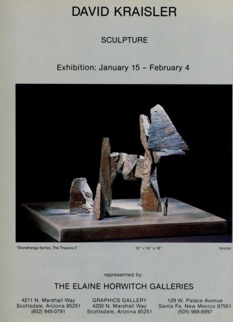 Sculptor David Kraisler Vintage 1981 Art Exhibition Ad