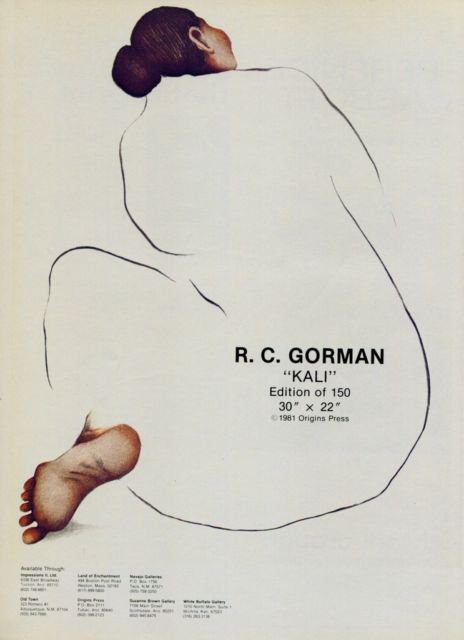 1981 R. C. Gorman Kali 1981 Art Ad Advert Advertisement RC Gorman