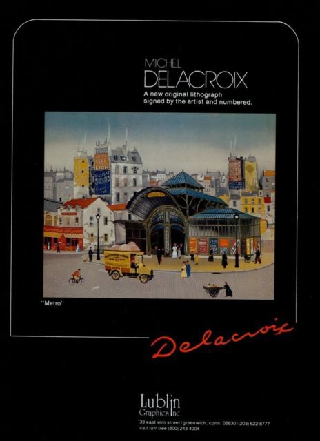 Michel Delacroix Metro 1981 Art Ad Advertisement