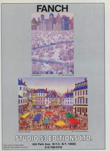 Fanch Vintage 1982 Art Ad Place du Marche Spring Snow