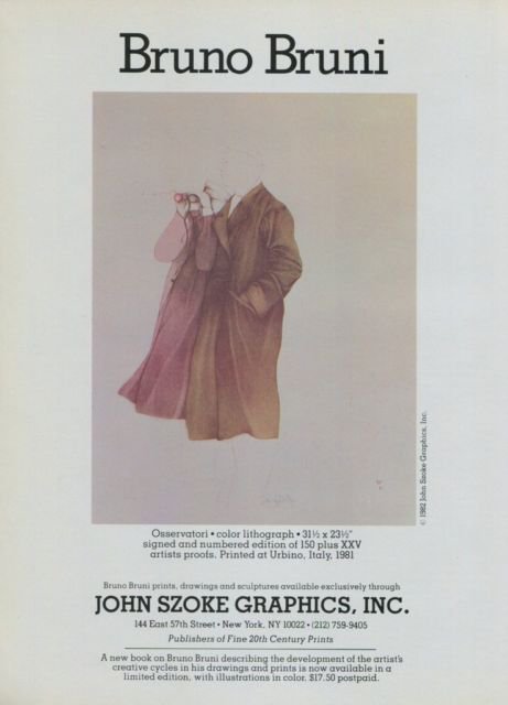 Bruno Bruni Osservatori Vintage 1982 Art Ad