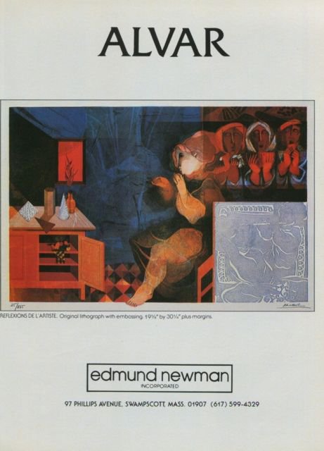 Alvar Reflexions de l'Artiste Vintage 1982 Art Ad