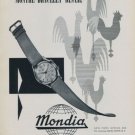 Mondia Watch Company Switzerland 1956 Swiss Ad Suisse Advert Horlogerie Horology