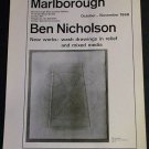 Ben Nicholson Vintage 1968 Art Exhibition Ad Marlborough Gallery, London Advert