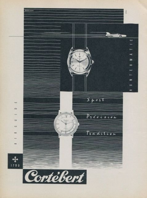 Cortebert Watch Company Switzerland Vintage 1959 Swiss Ad Suisse Advert Horology