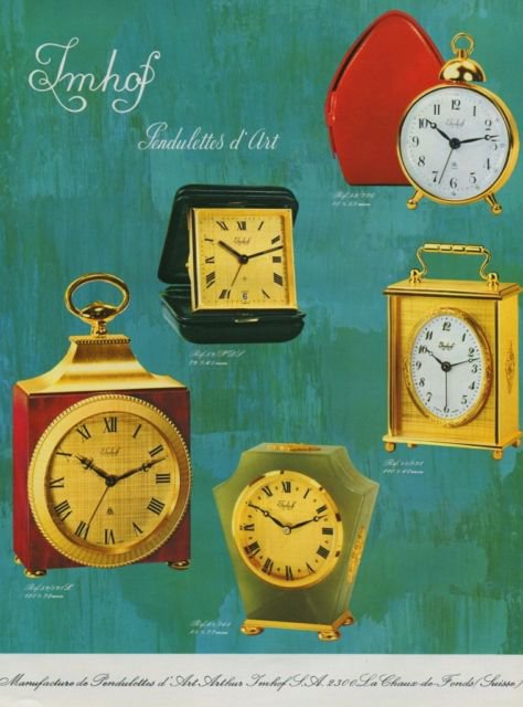 Arthur Imhof Clock Company Switzerland Vintage 1971 Swiss Ad Suisse Advert