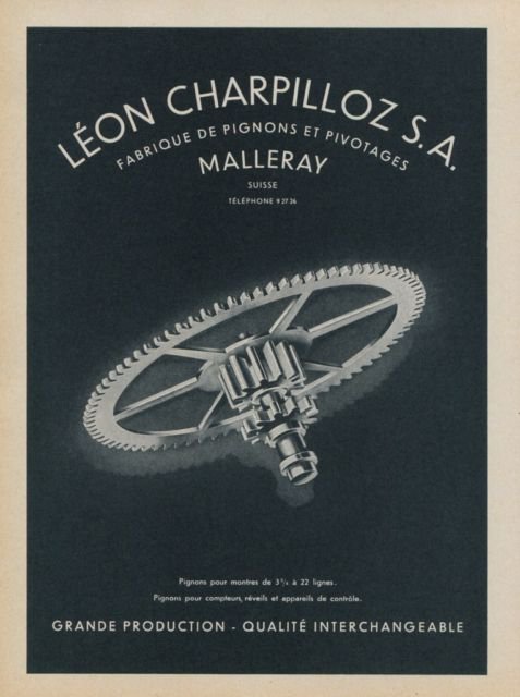 1958 Leon Charpilloz S.A. Company Switzerland 1958 Swiss Ad Suisse Advert Horlogerie Horology